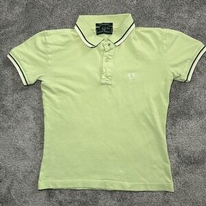 Vintage Fred Perry Polo Womens Small (36") Lime Light Stretch Tipped Rare Italy